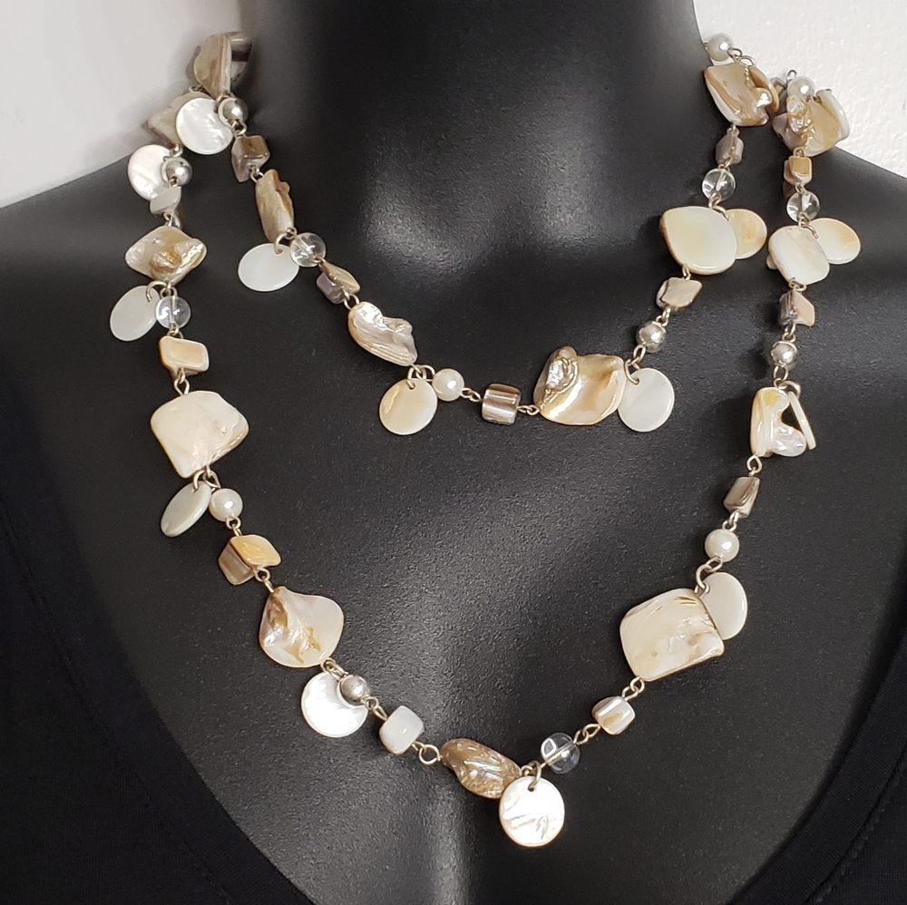 Long Strand Natural Stones Necklace